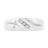 0.06ct 14k White Gold Diamond Men's Band Size 11.5